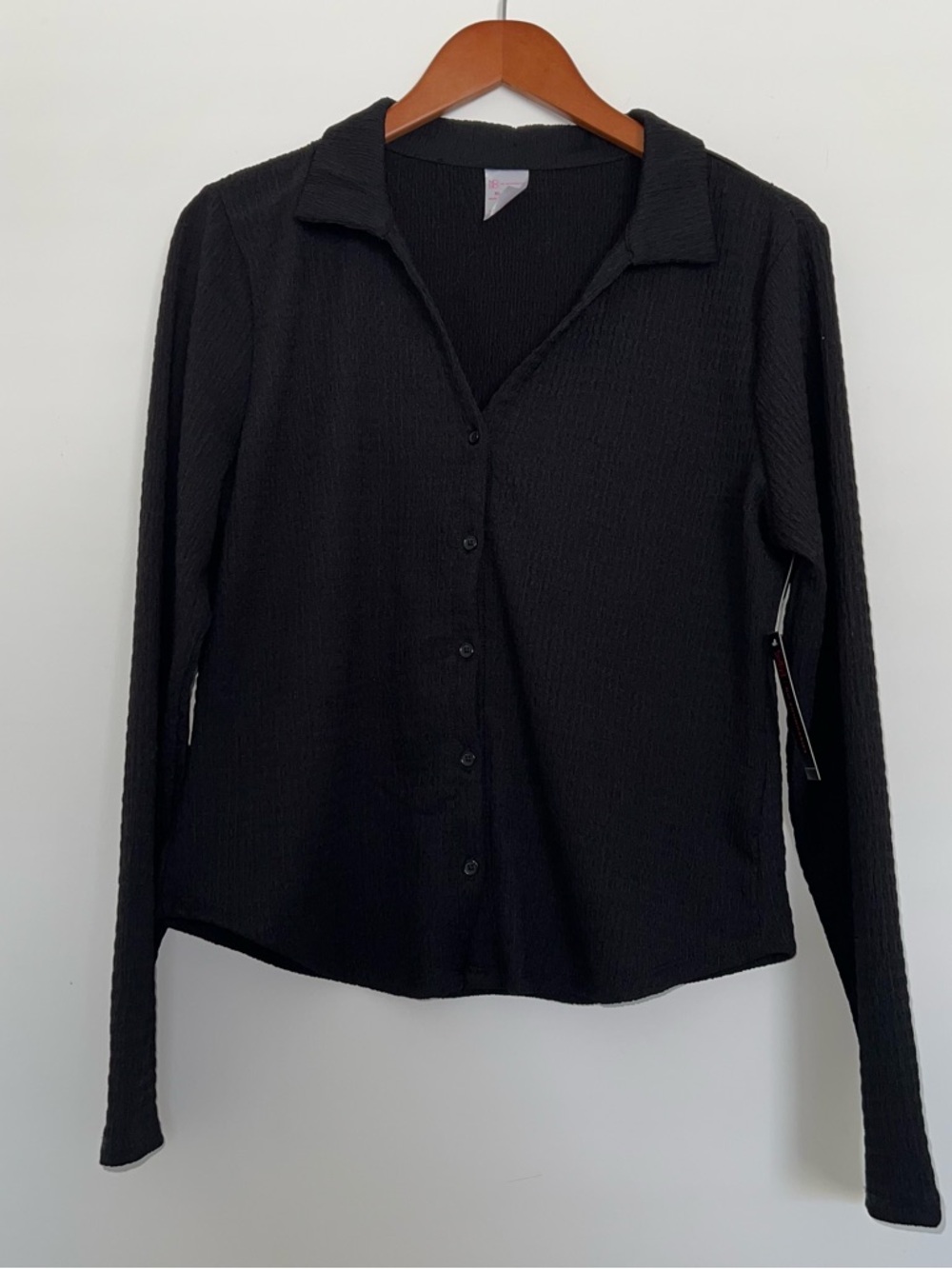 No Boundaries Black Button-Down Long Sleeve Collared Shirt